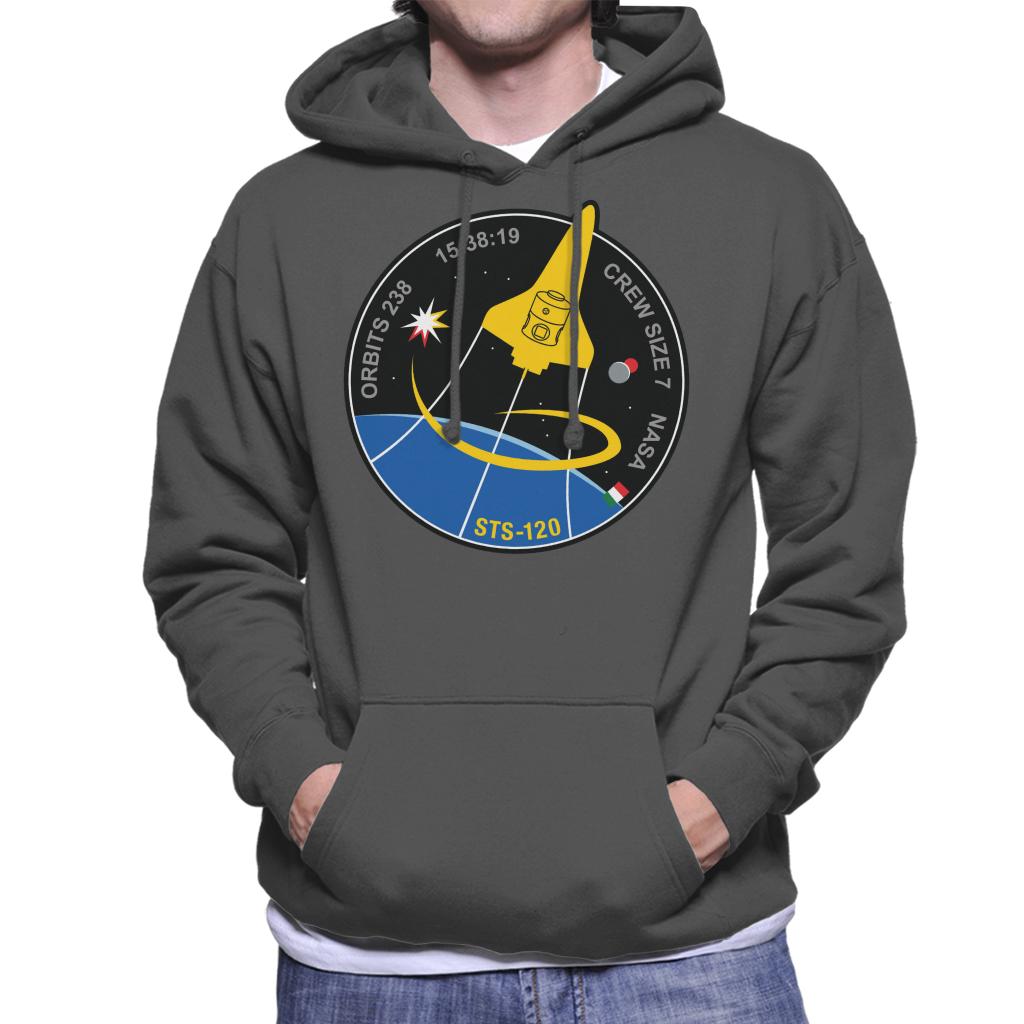 NASA STS 120 Shuttle Mission Imagery Patch Men's Hooded Sweatshirt-ALL + EVERY