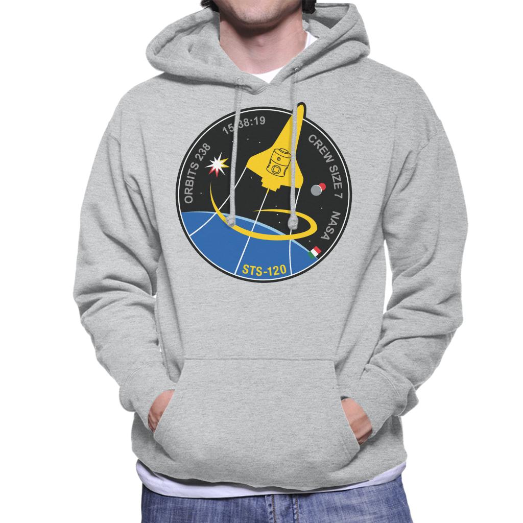 NASA STS 120 Shuttle Mission Imagery Patch Men's Hooded Sweatshirt-ALL + EVERY