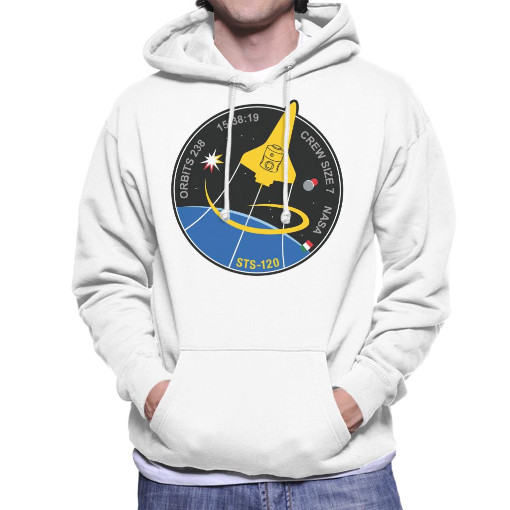 NASA STS 120 Shuttle Mission Imagery Patch Men's Hooded Sweatshirt-ALL + EVERY