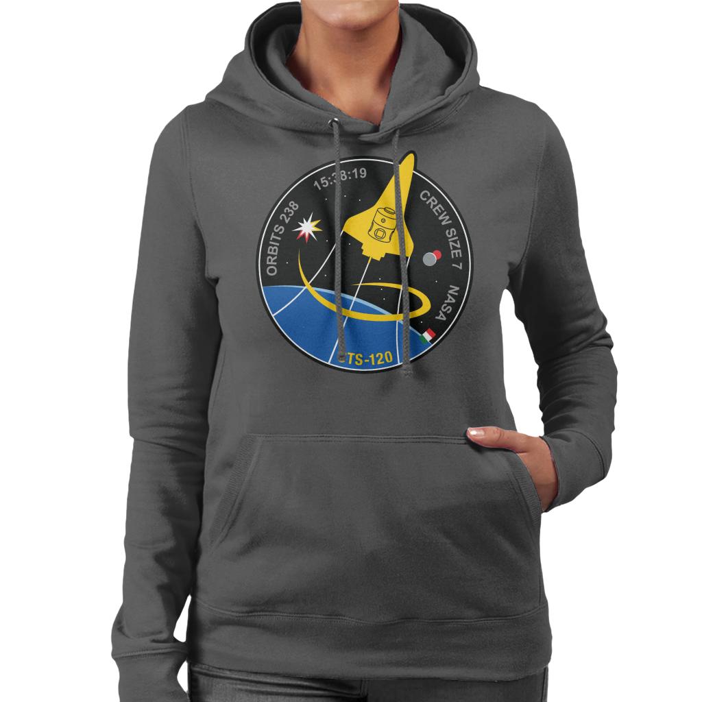 NASA STS 120 Shuttle Mission Imagery Patch Women's Hooded Sweatshirt-ALL + EVERY