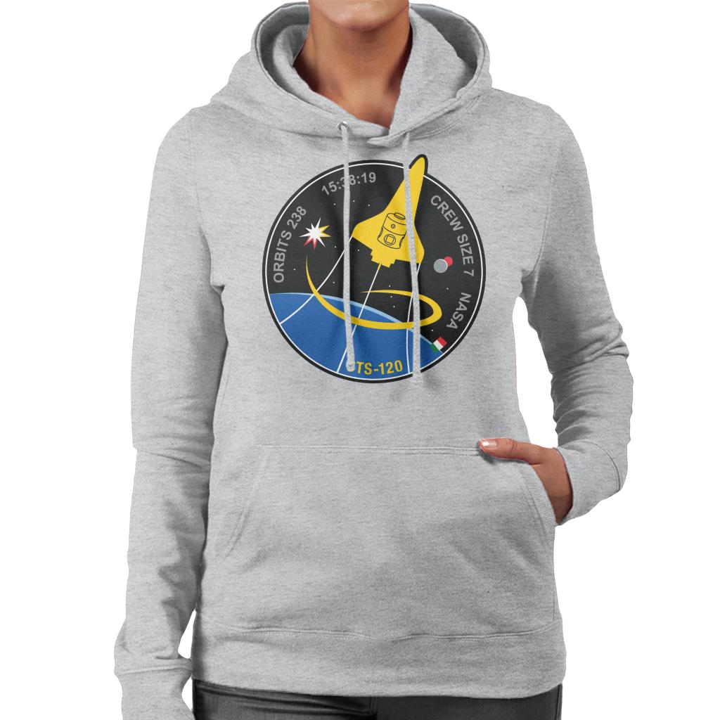 NASA STS 120 Shuttle Mission Imagery Patch Women's Hooded Sweatshirt-ALL + EVERY