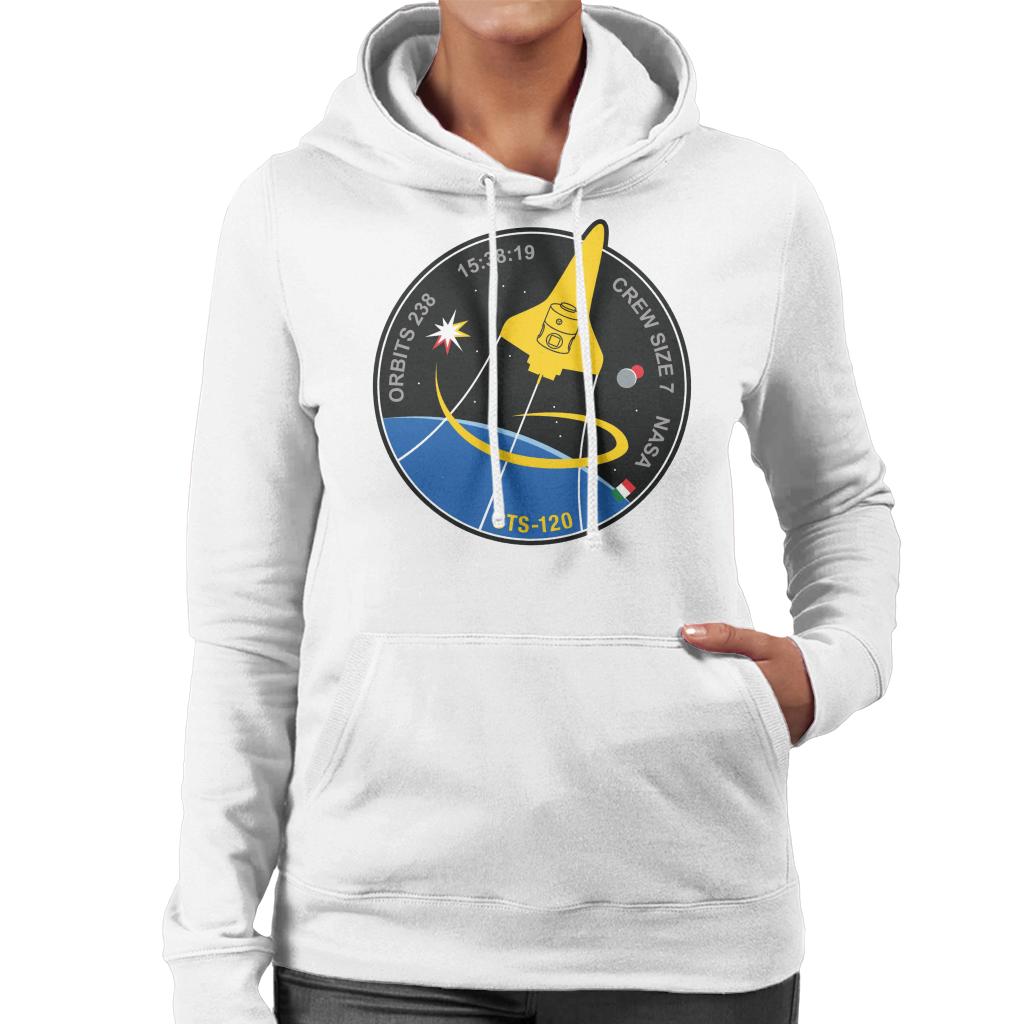 NASA STS 120 Shuttle Mission Imagery Patch Women's Hooded Sweatshirt-ALL + EVERY