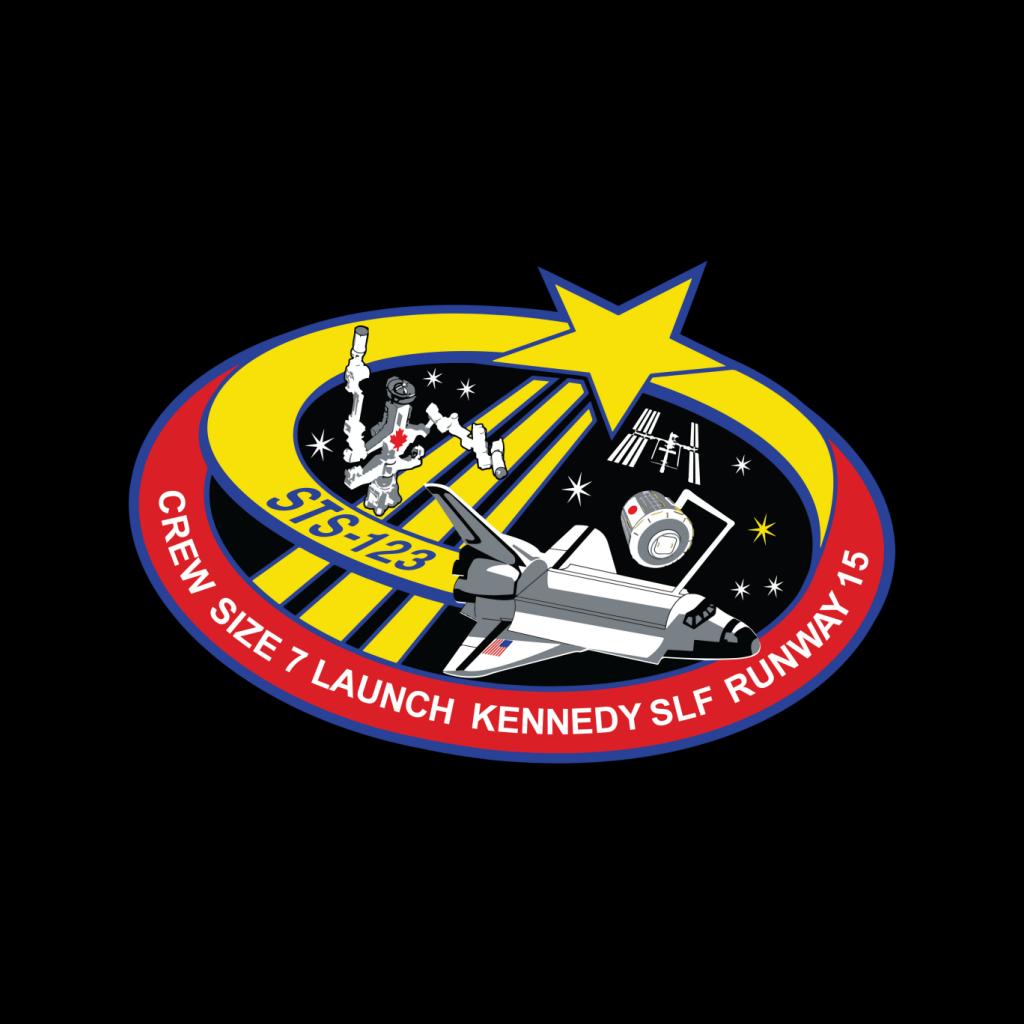 NASA STS 123 Space Shuttle Endeavour Mission Patch Kids T-Shirt-ALL + EVERY