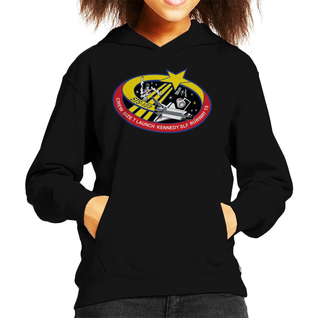 NASA STS 123 Space Shuttle Endeavour Mission Patch Kids Hooded Sweatshirt-ALL + EVERY