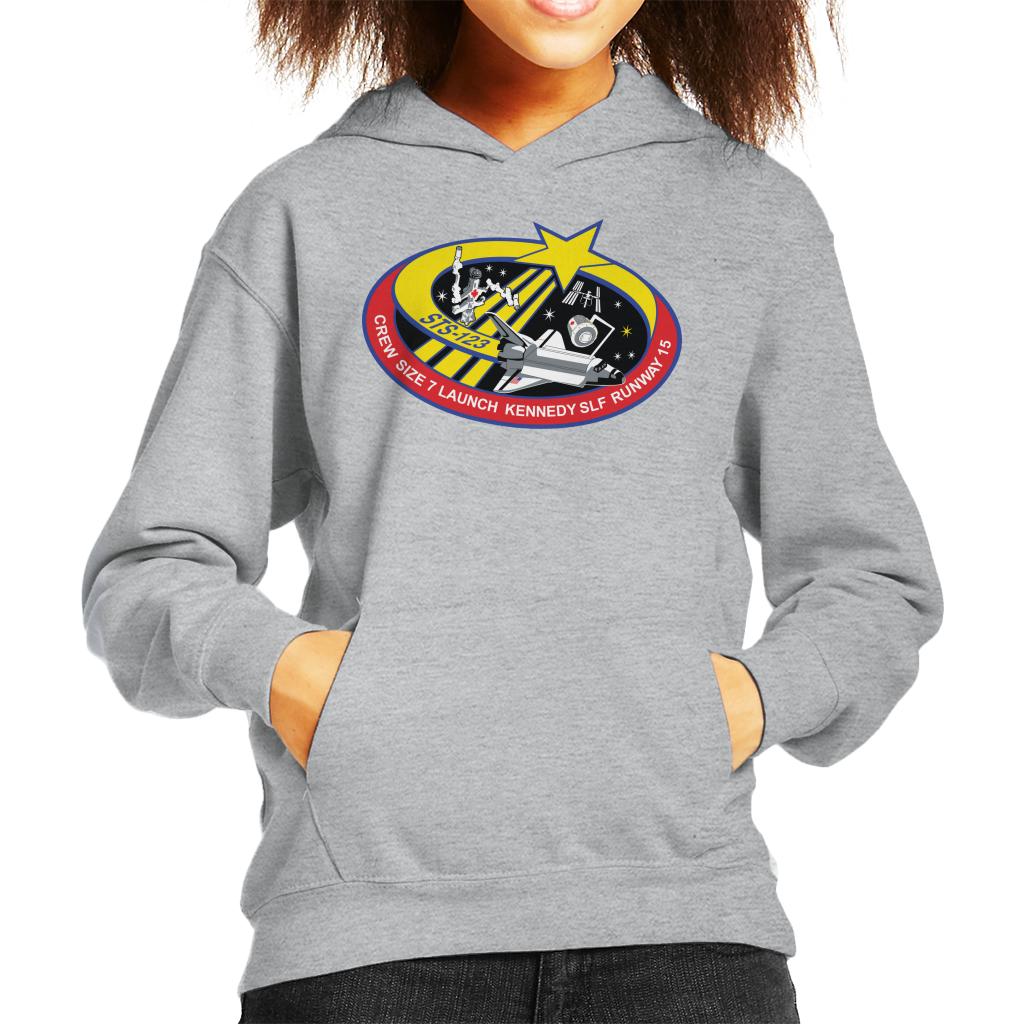 NASA STS 123 Space Shuttle Endeavour Mission Patch Kids Hooded Sweatshirt-ALL + EVERY