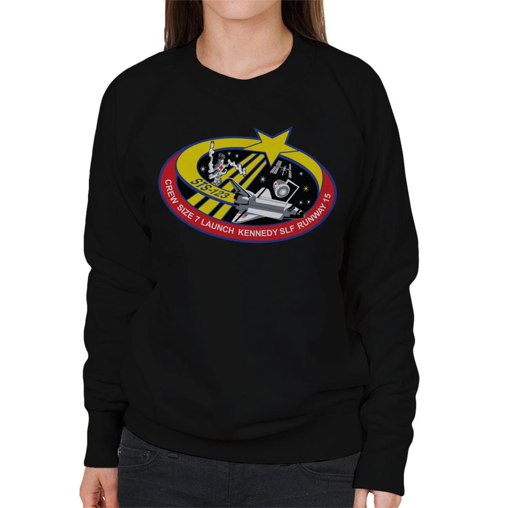 NASA STS 123 Space Shuttle Endeavour Mission Patch Women's Sweatshirt-ALL + EVERY