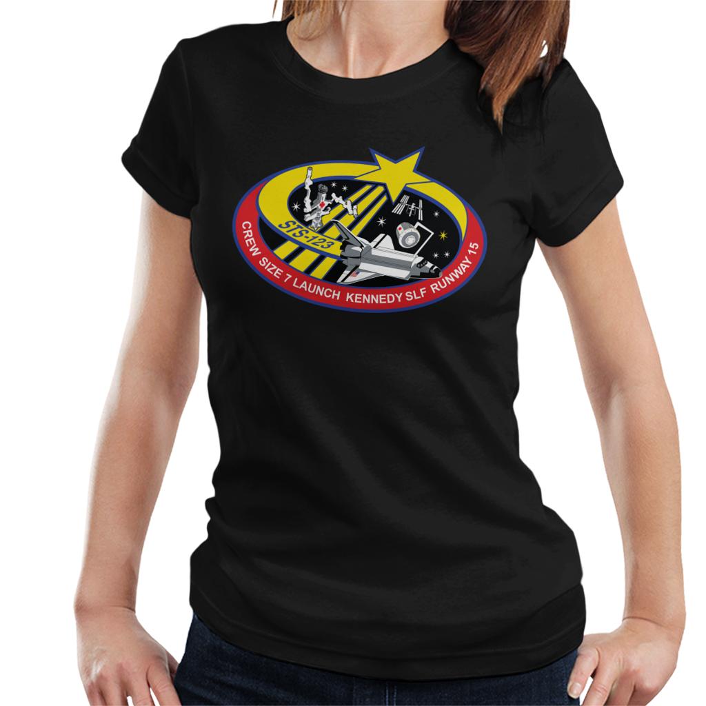 NASA STS 123 Space Shuttle Endeavour Mission Patch Women's T-Shirt-ALL + EVERY