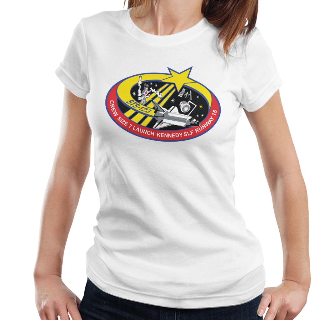 NASA STS 123 Space Shuttle Endeavour Mission Patch Women's T-Shirt-ALL + EVERY