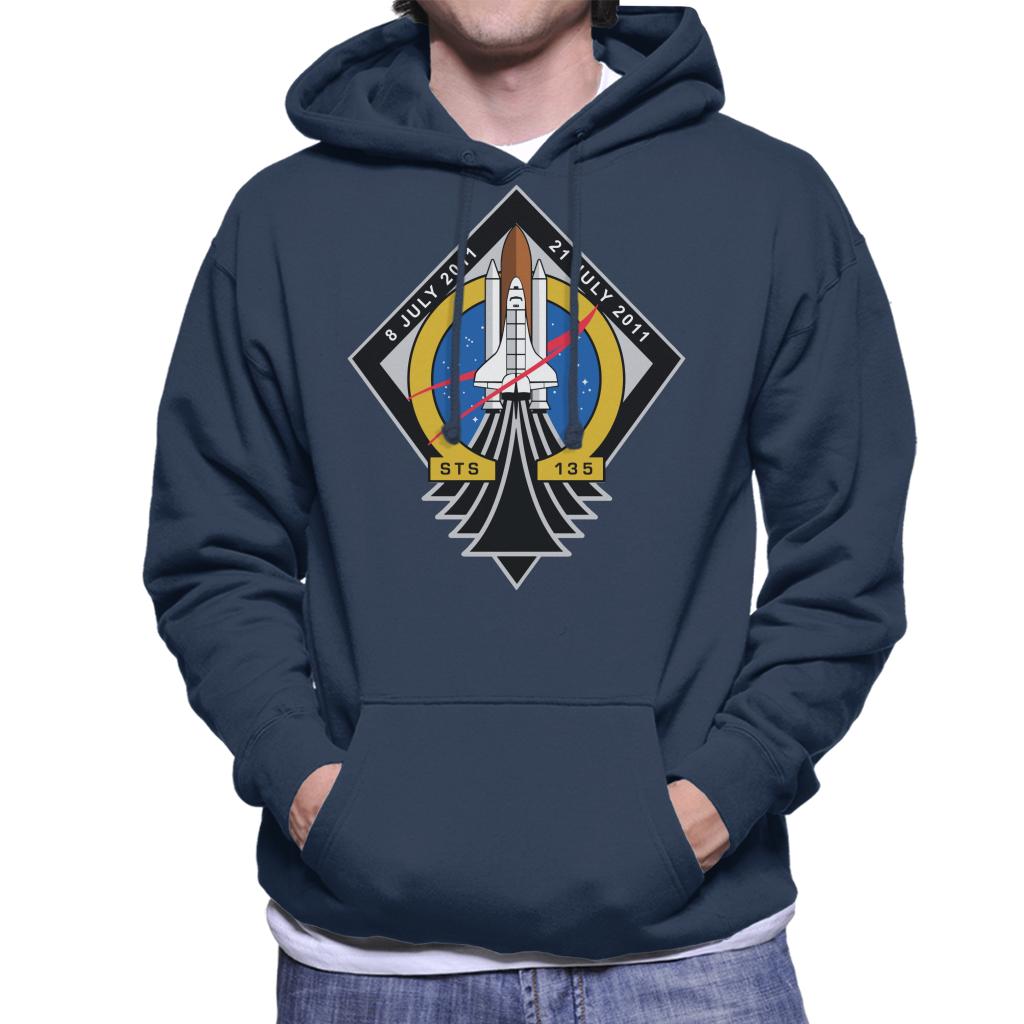 NASA STS 135 Space Shuttle Atlantis Mission Patch Men's Hooded Sweatshirt-ALL + EVERY