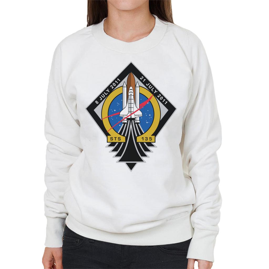 NASA STS 135 Space Shuttle Atlantis Mission Patch Women's Sweatshirt-ALL + EVERY