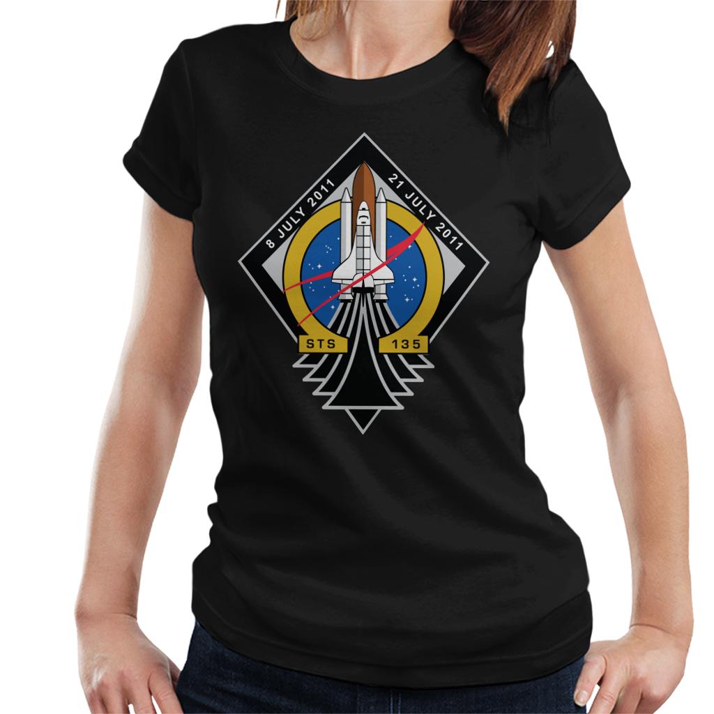 NASA STS 135 Space Shuttle Atlantis Mission Patch Women's T-Shirt-ALL + EVERY