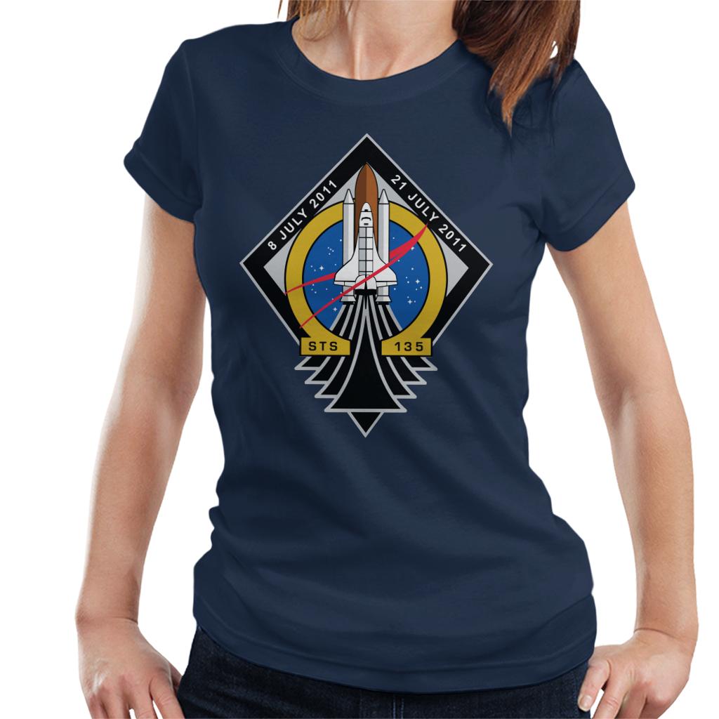 NASA STS 135 Space Shuttle Atlantis Mission Patch Women's T-Shirt-ALL + EVERY