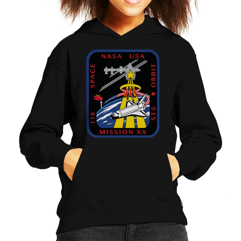 NASA STS 118 Space Shuttle Endeavour Mission Patch Kids Hooded Sweatshirt-ALL + EVERY