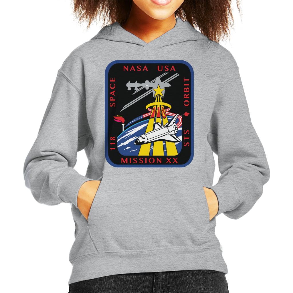 NASA STS 118 Space Shuttle Endeavour Mission Patch Kids Hooded Sweatshirt-ALL + EVERY