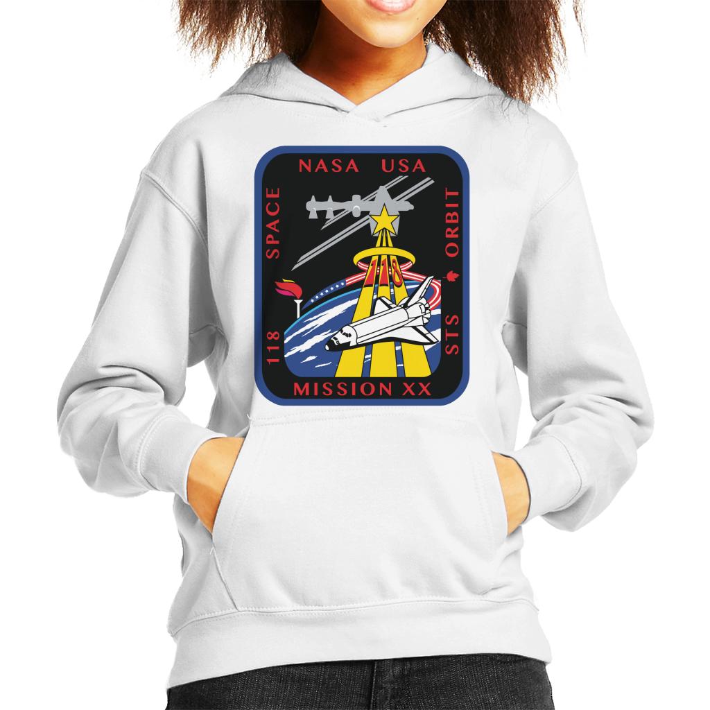 NASA STS 118 Space Shuttle Endeavour Mission Patch Kids Hooded Sweatshirt-ALL + EVERY