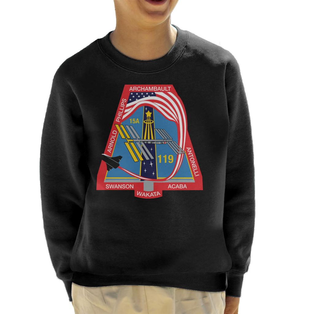 NASA STS 119 Space Shuttle Discovery Mission Patch Kids Sweatshirt-ALL + EVERY