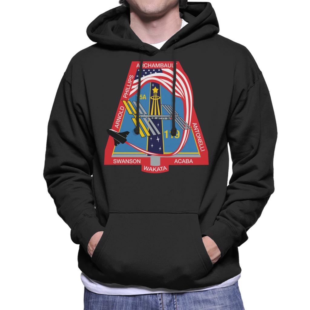 NASA STS 119 Space Shuttle Discovery Mission Patch Men's Hooded Sweatshirt-ALL + EVERY