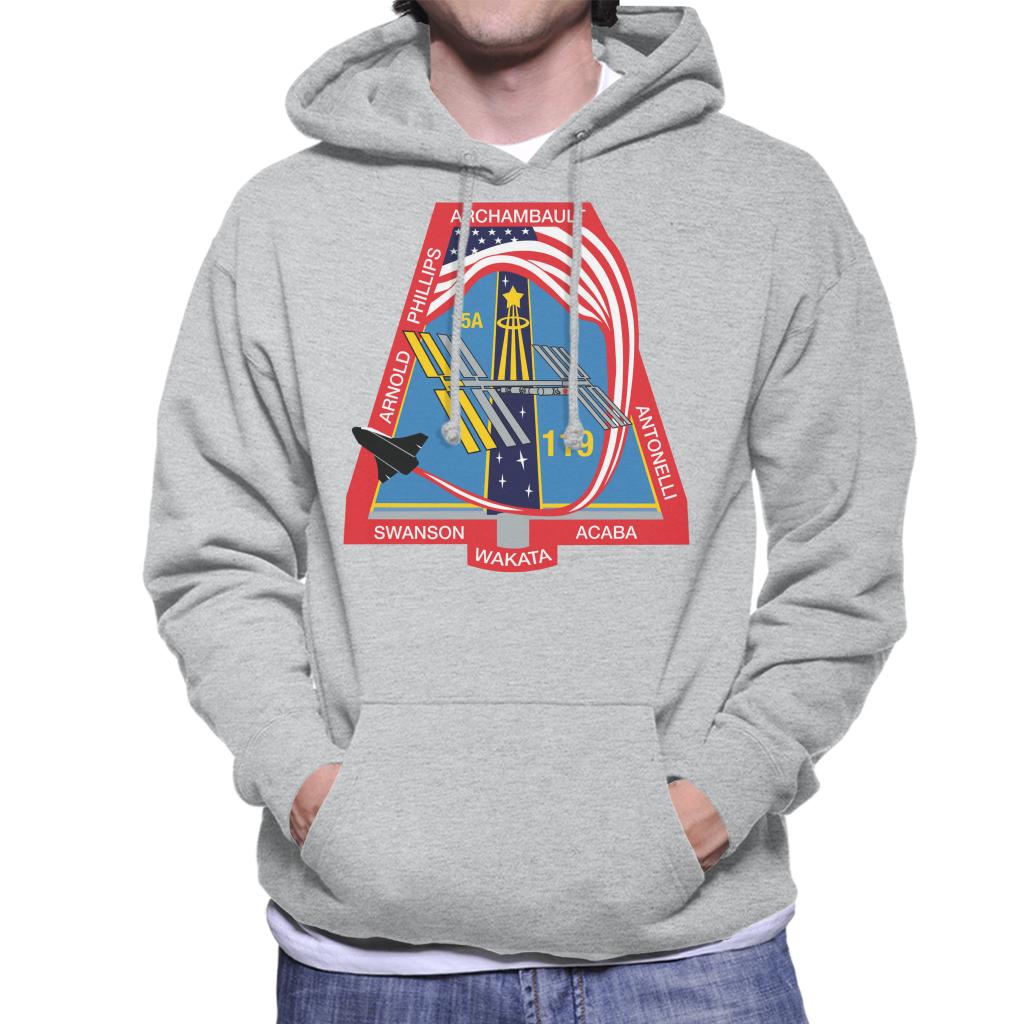 NASA STS 119 Space Shuttle Discovery Mission Patch Men's Hooded Sweatshirt-ALL + EVERY