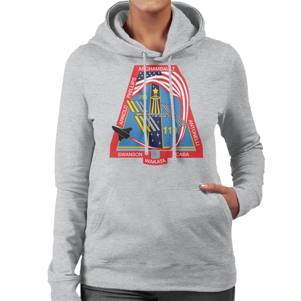 NASA STS 119 Space Shuttle Discovery Mission Patch Women's Hooded Sweatshirt-ALL + EVERY