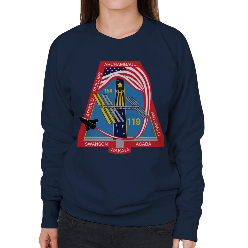 NASA STS 119 Space Shuttle Discovery Mission Patch Women's Sweatshirt-ALL + EVERY