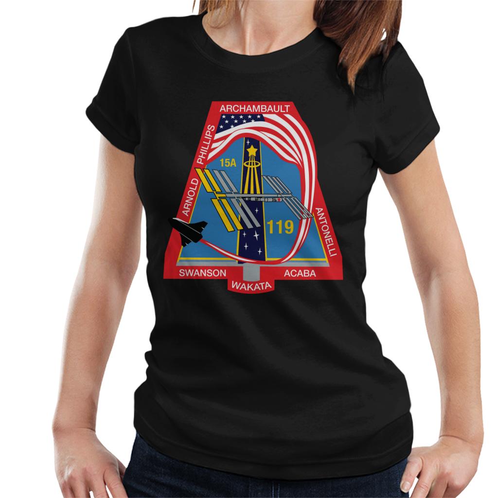 NASA STS 119 Space Shuttle Discovery Mission Patch Women's T-Shirt-ALL + EVERY