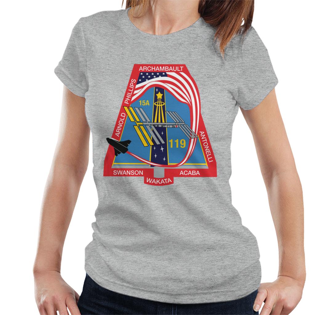 NASA STS 119 Space Shuttle Discovery Mission Patch Women's T-Shirt-ALL + EVERY