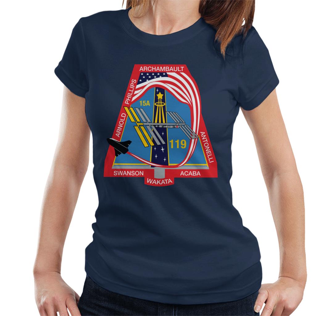 NASA STS 119 Space Shuttle Discovery Mission Patch Women's T-Shirt-ALL + EVERY