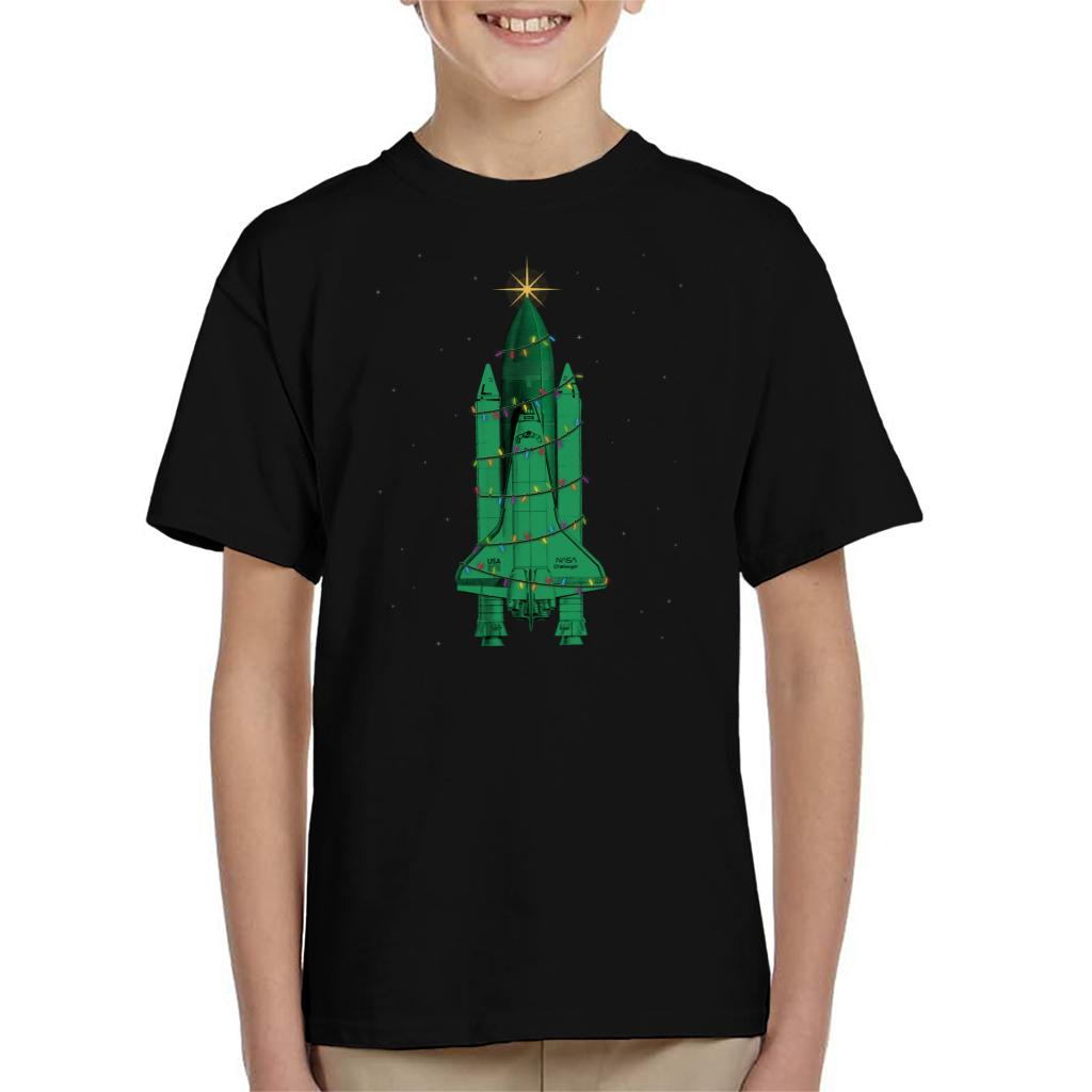 NASA Challenger Shuttle Christmas Tree Kids T-Shirt-ALL + EVERY