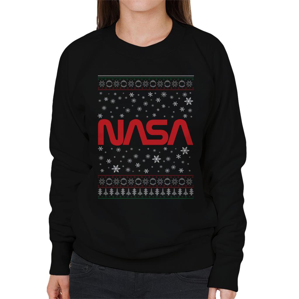 The NASA 1975-1992 Logo Christmas Knit Pattern Women's Sweatshirt-ALL + EVERY