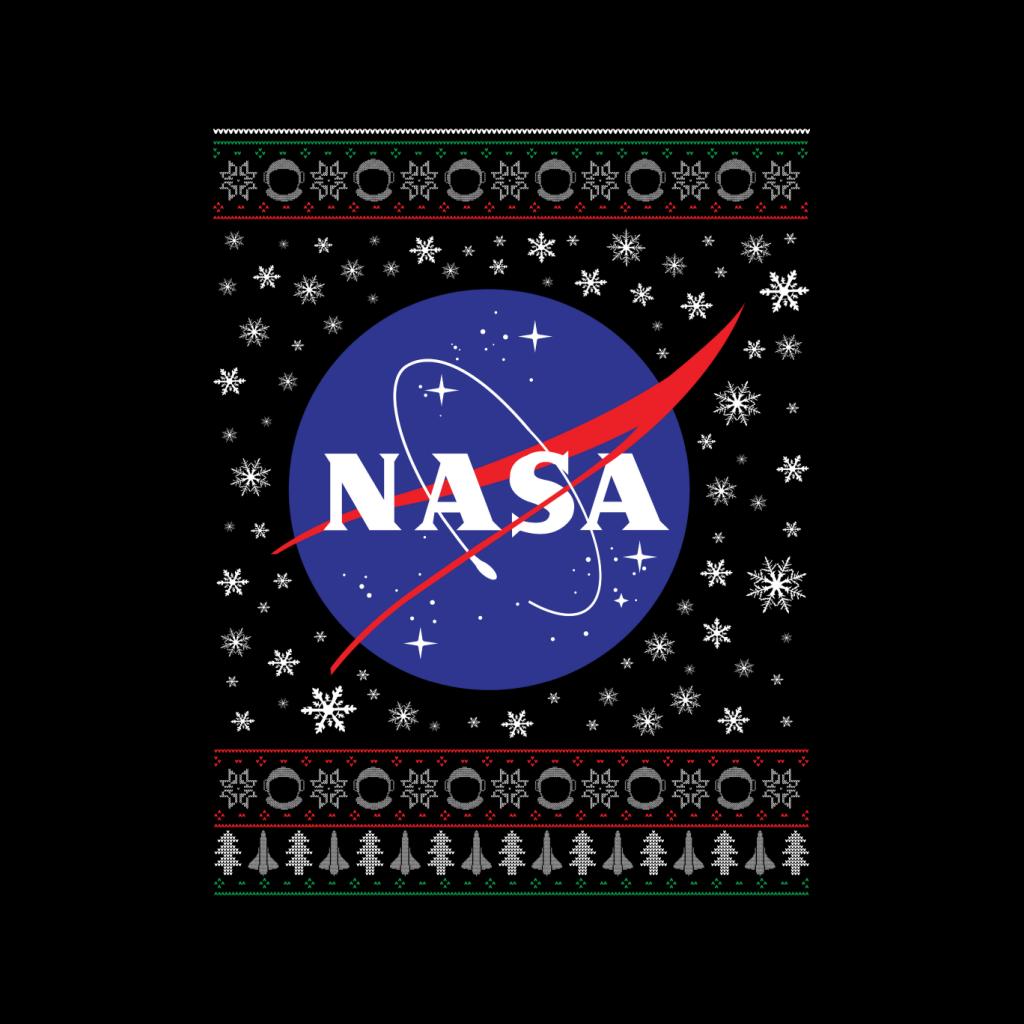 The NASA Classic Insignia Christmas Knit Pattern Men's Hooded Sweatshirt-ALL + EVERY