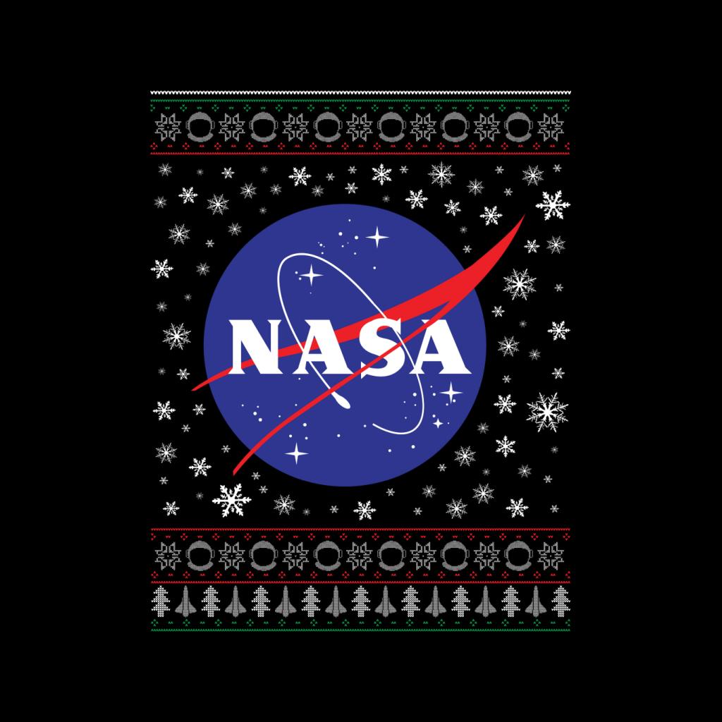 The NASA Classic Insignia Christmas Knit Pattern Women's Hooded Sweatshirt-ALL + EVERY