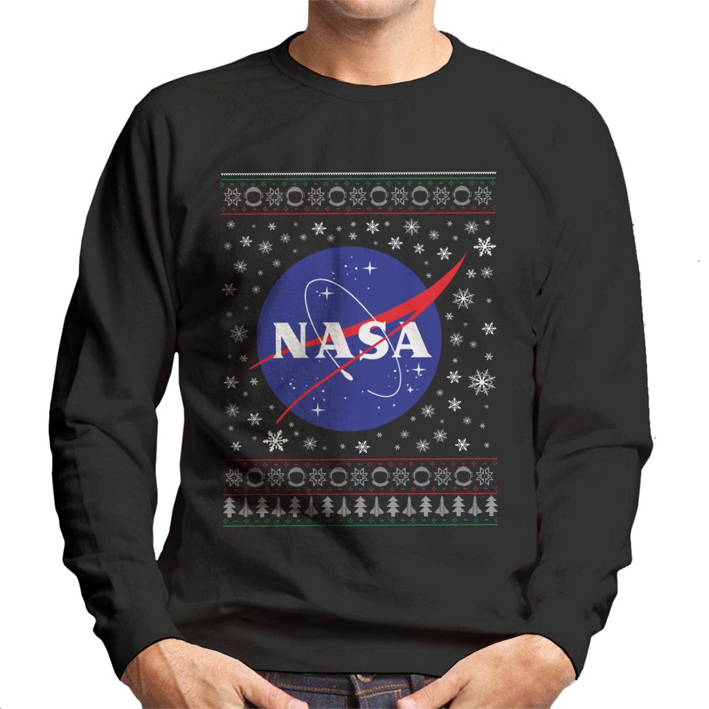 The NASA Classic Insignia Christmas Knit Pattern Men's Sweatshirt-ALL + EVERY