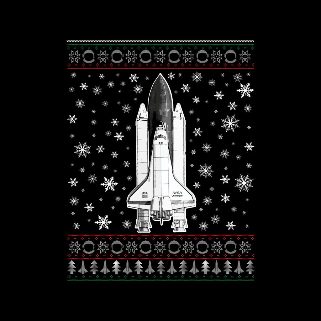 NASA Challenger Shuttle Christmas Knit Pattern Kids T-Shirt-ALL + EVERY