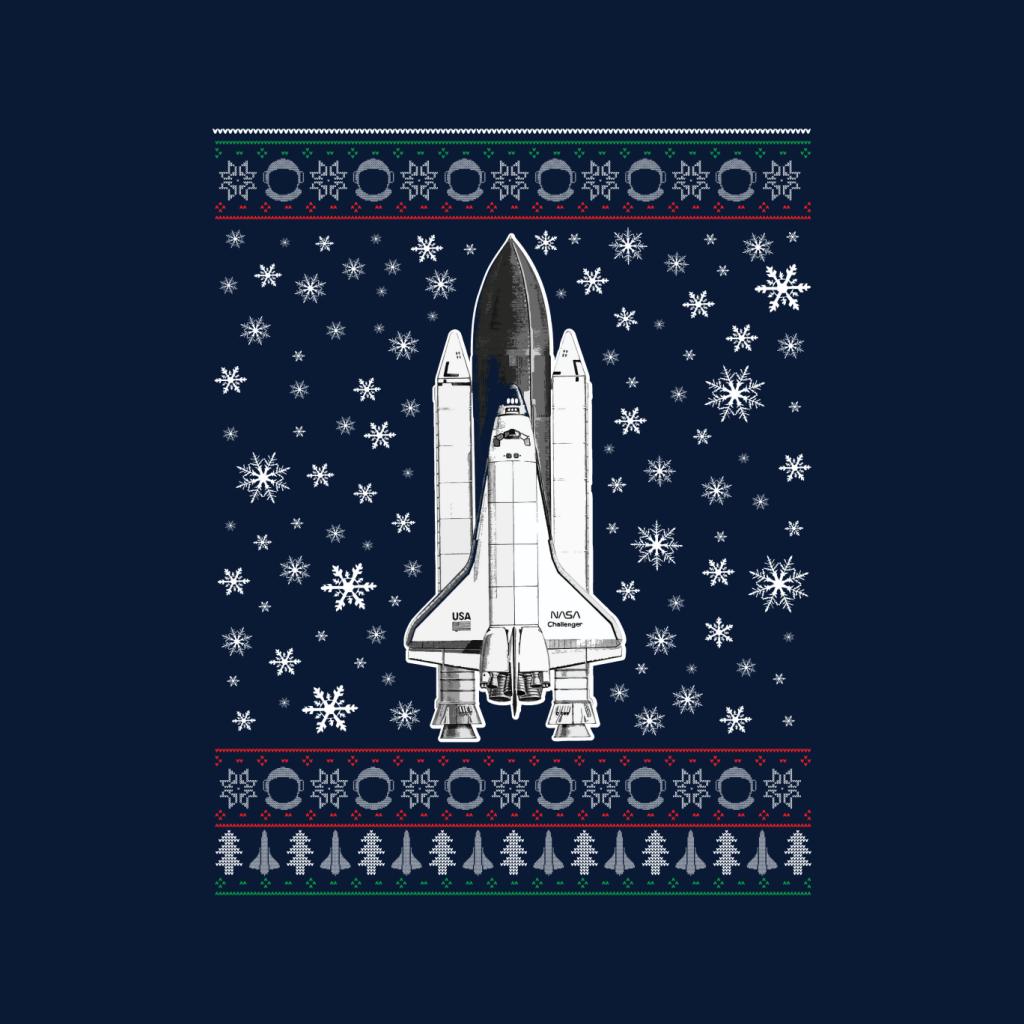 NASA Challenger Shuttle Christmas Knit Pattern Women's Sweatshirt-ALL + EVERY