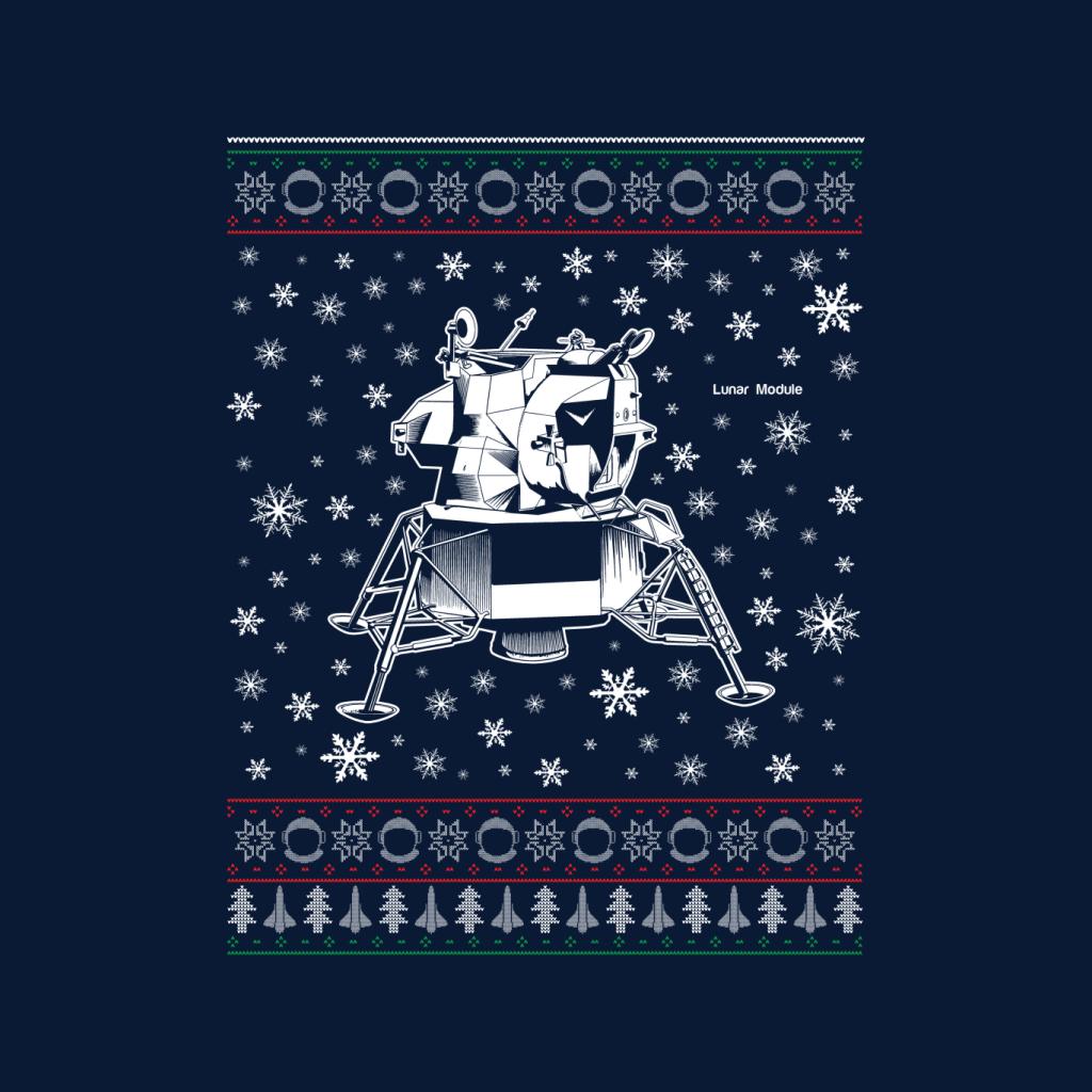 NASA Apollo Lunar Module Christmas Knit Pattern Kids Hooded Sweatshirt-ALL + EVERY