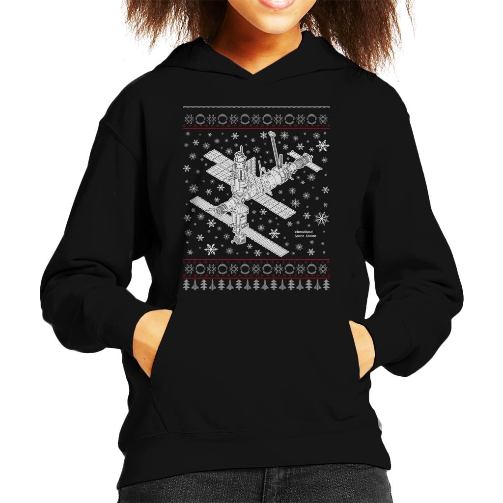 NASA International Space Station Christmas Knit Kids Hooded Sweatshirt-ALL + EVERY