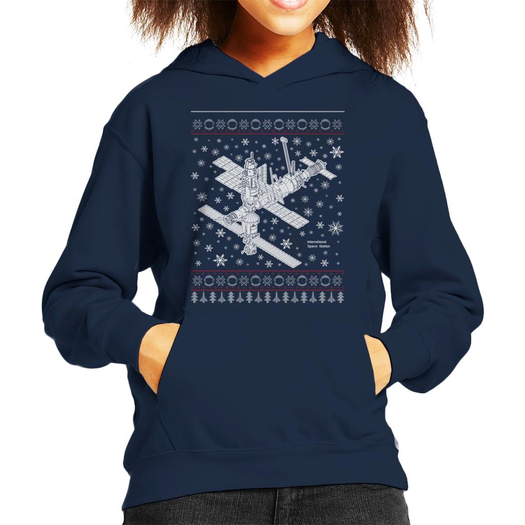 NASA International Space Station Christmas Knit Kids Hooded Sweatshirt-ALL + EVERY