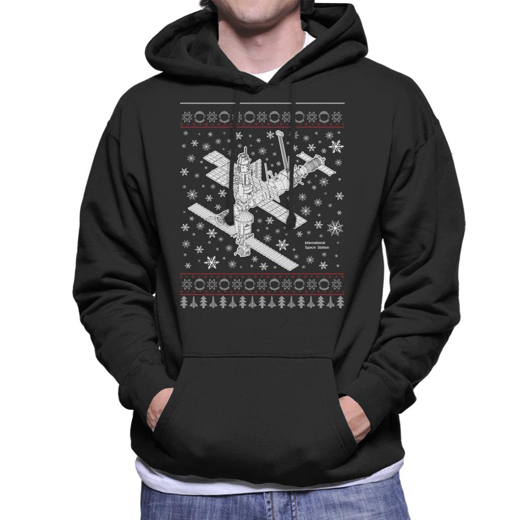 NASA International Space Station Christmas Knit Men's Hooded Sweatshirt-ALL + EVERY