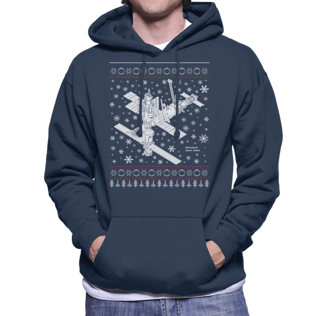 NASA International Space Station Christmas Knit Men's Hooded Sweatshirt-ALL + EVERY