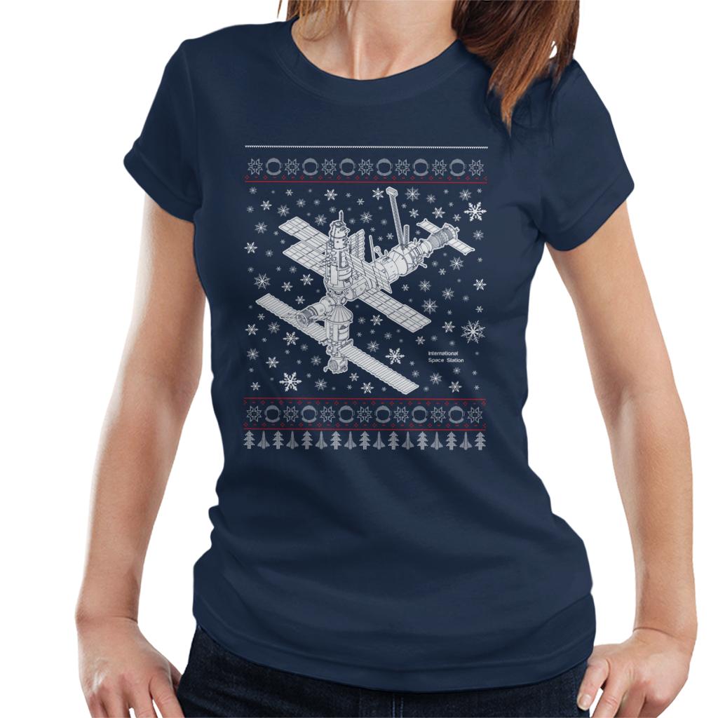 NASA International Space Station Christmas Knit Women's T-Shirt-ALL + EVERY