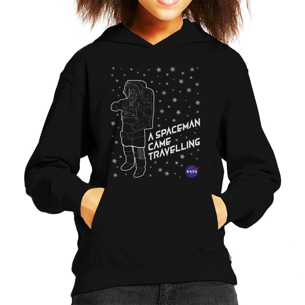 NASA Christmas A Spaceman Came Travelling Kids Hooded Sweatshirt-ALL + EVERY