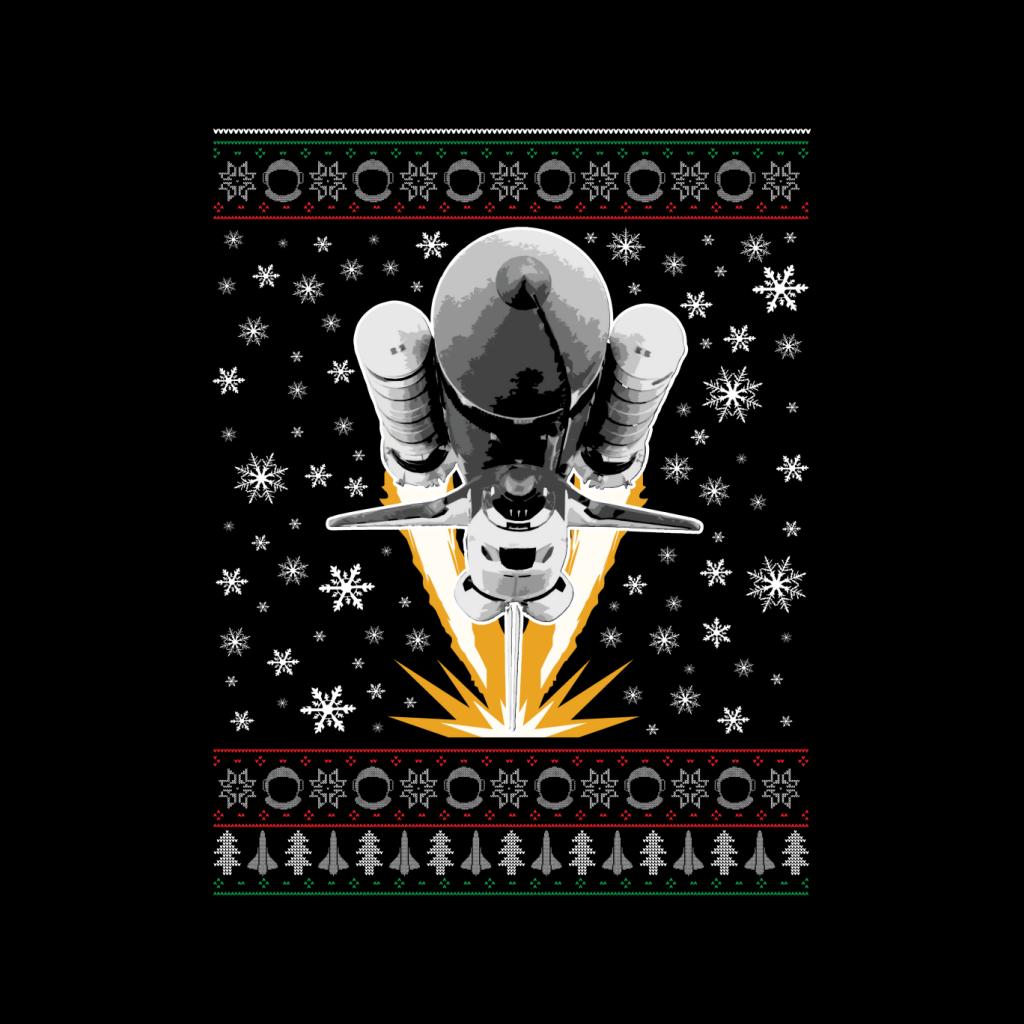 NASA Shuttle Launch Christmas Knit Pattern Women's T-Shirt-ALL + EVERY