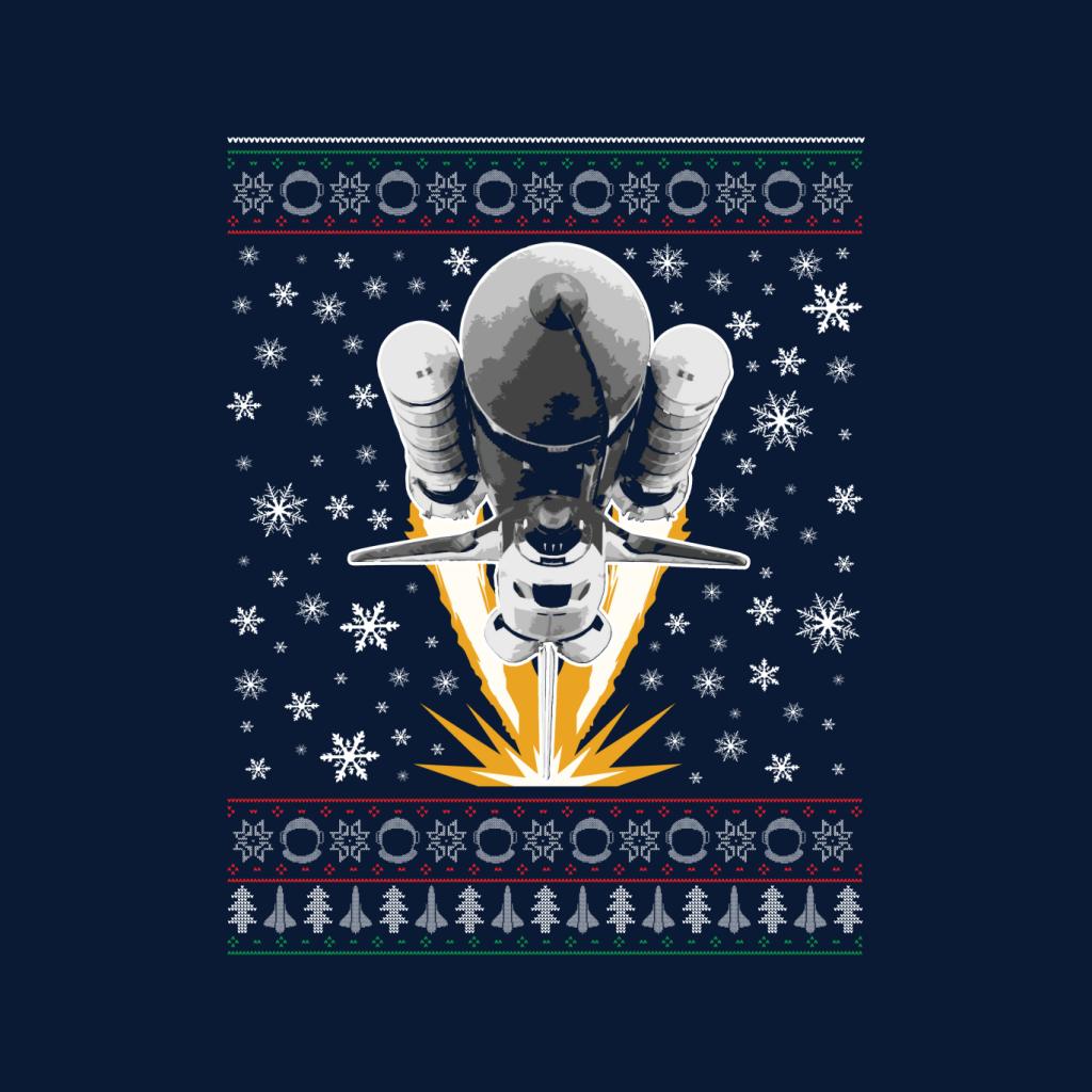 NASA Shuttle Launch Christmas Knit Pattern Men's Hooded Sweatshirt-ALL + EVERY