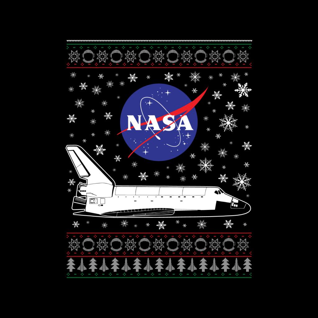 NASA Logo And Shuttle Christmas Knit Pattern Men's Hooded Sweatshirt-ALL + EVERY