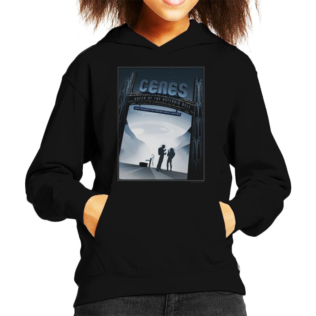 NASA Ceres Interplanetary Travel Poster Kids Hooded Sweatshirt-ALL + EVERY