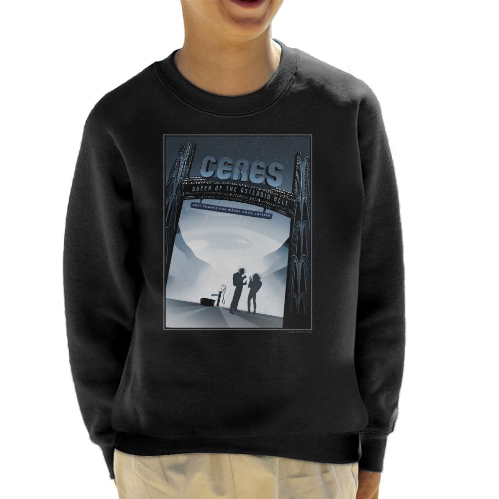 NASA Ceres Interplanetary Travel Poster Kids Sweatshirt-ALL + EVERY
