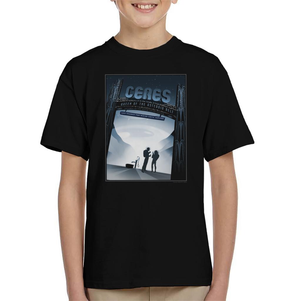 NASA Ceres Interplanetary Travel Poster Kids T-Shirt-ALL + EVERY