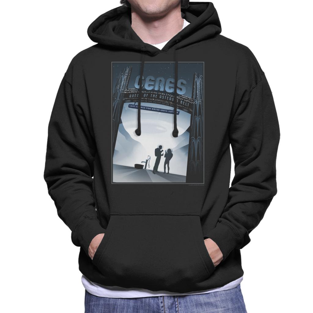 NASA Ceres Interplanetary Travel Poster Men's Hooded Sweatshirt-ALL + EVERY