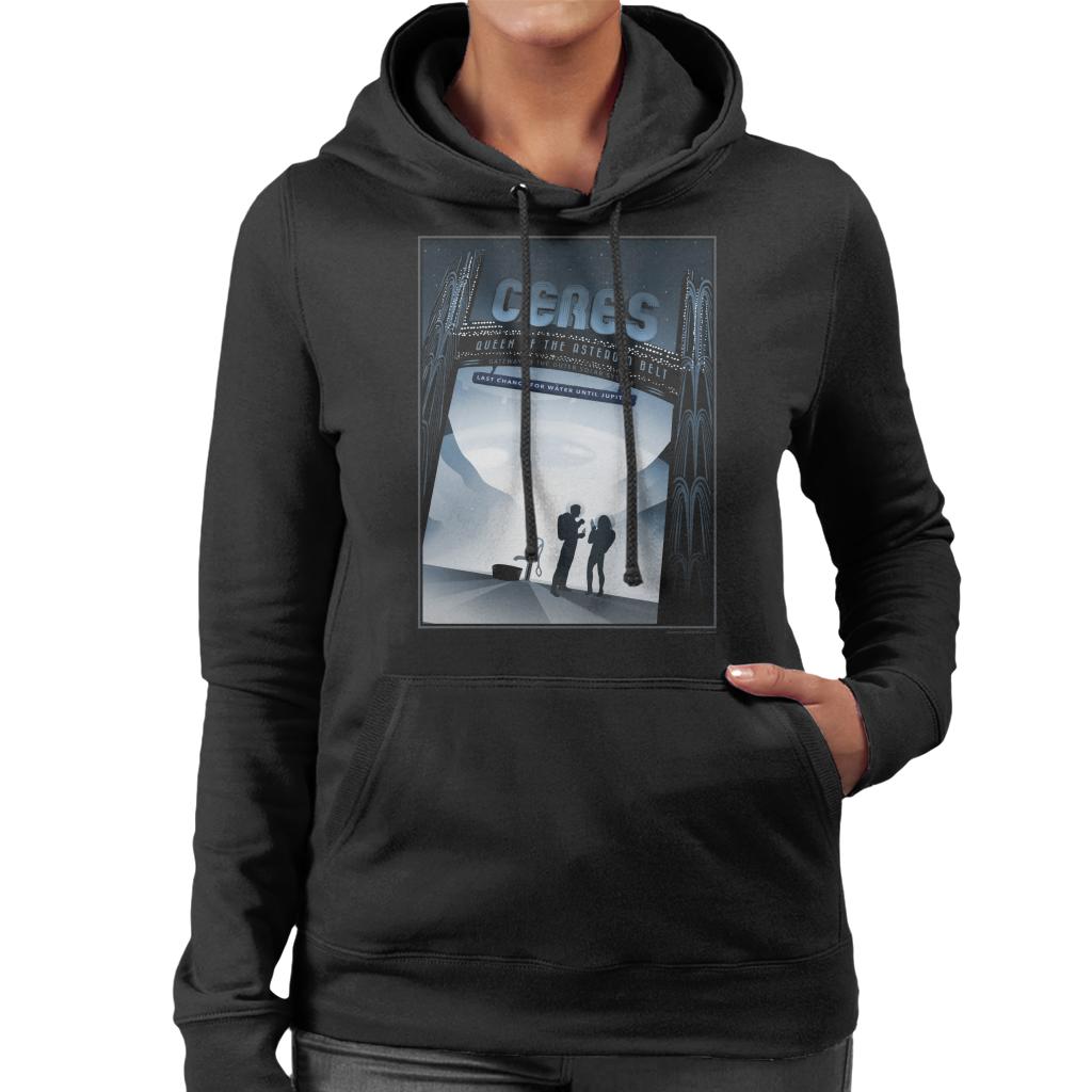 NASA Ceres Interplanetary Travel Poster Women's Hooded Sweatshirt-ALL + EVERY