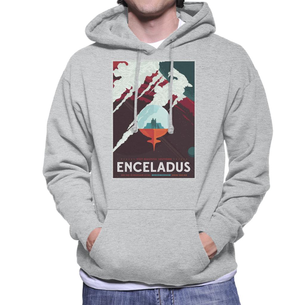 NASA Enceladus Interplanetary Travel Poster Men's Hooded Sweatshirt-ALL + EVERY